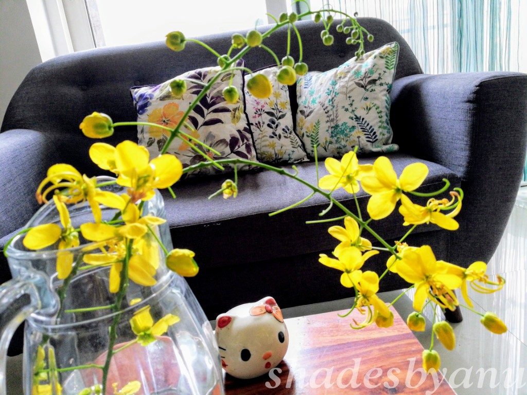 DIY home decor using flower Laburnum in jug design dekko