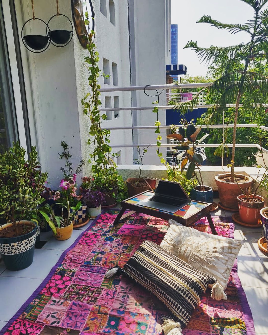 Balcony decor by Sheer Curtain