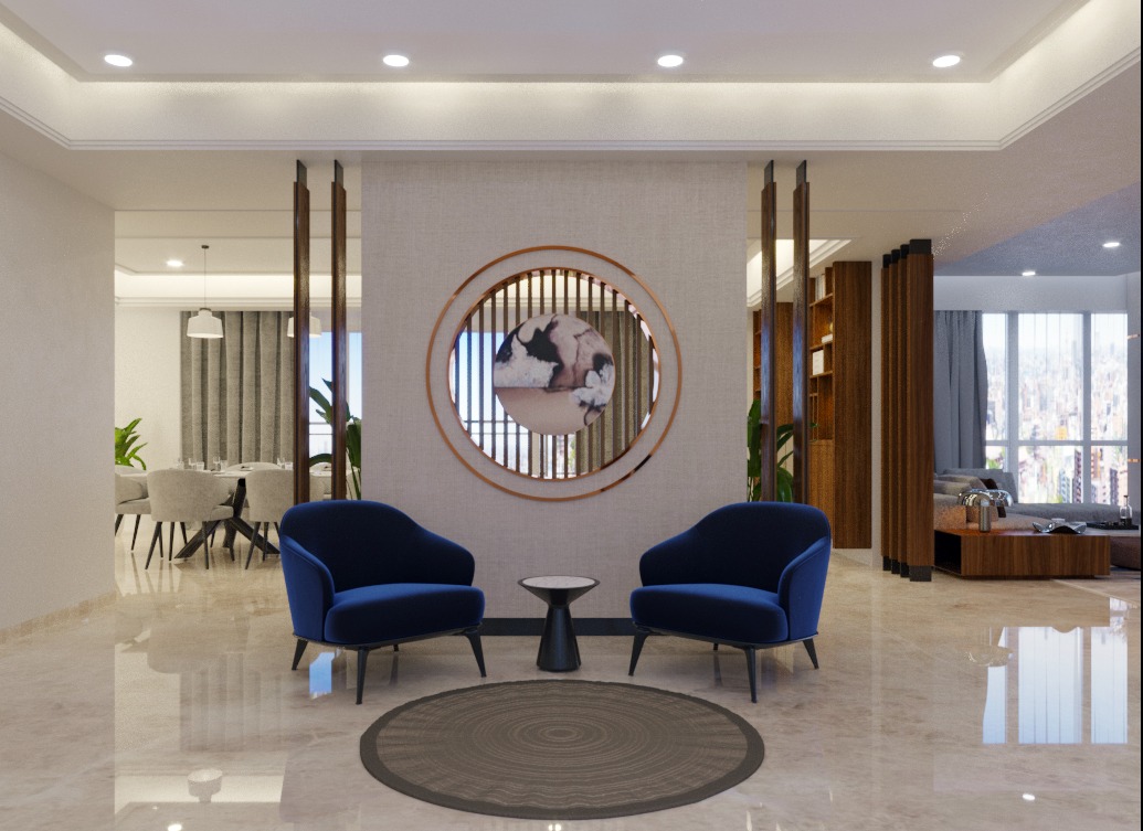 A fusion of muted colours, bespoke furniture and wooden accents punctuates this apartment by Chalk Studio