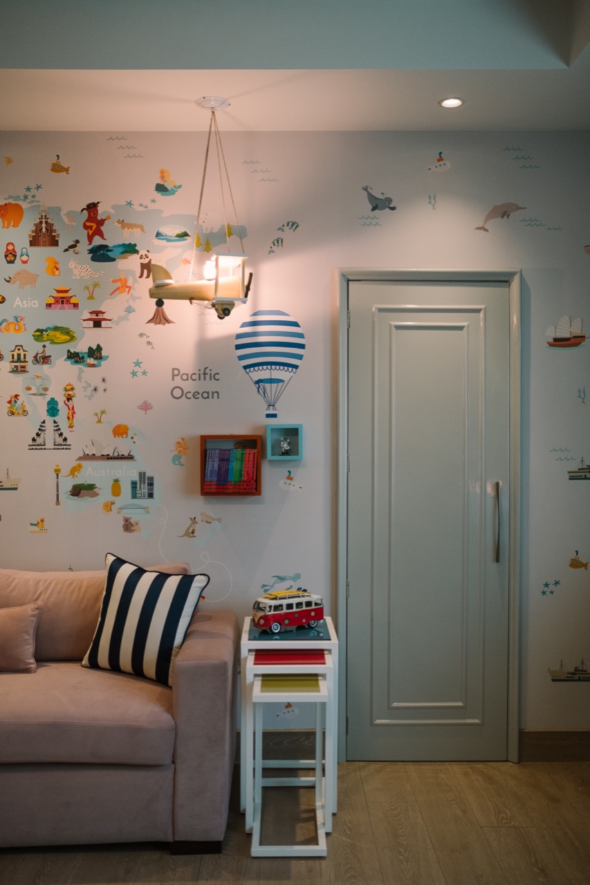 VO Living designs and styles a modern children's suite designed around travel theme