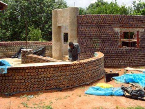 Plastic bottles are being used to construct houses and schools in Nigeria