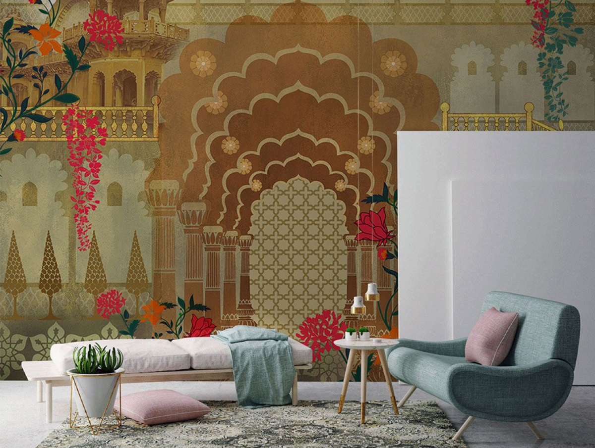 Jewel Tones Tiles Art Deco Wallpaper  Happywall