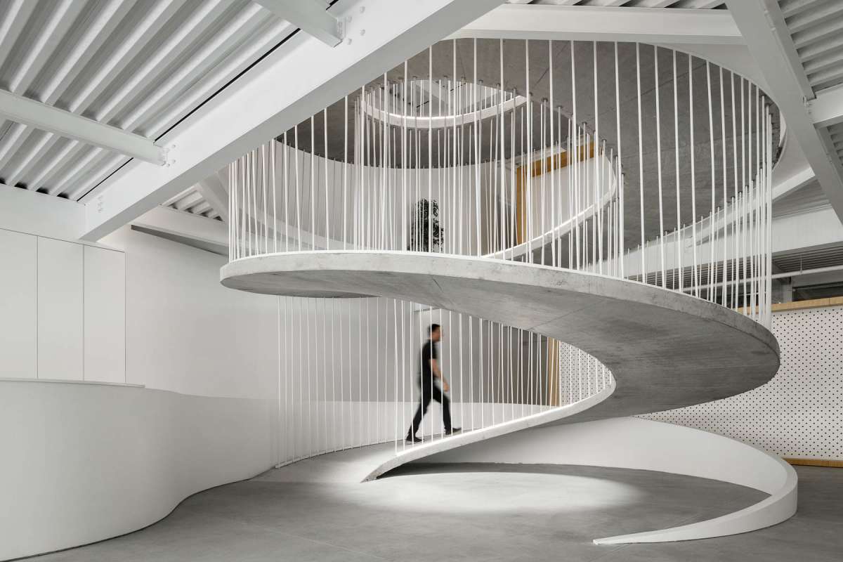 Stairs in an office can be a sculptural piece