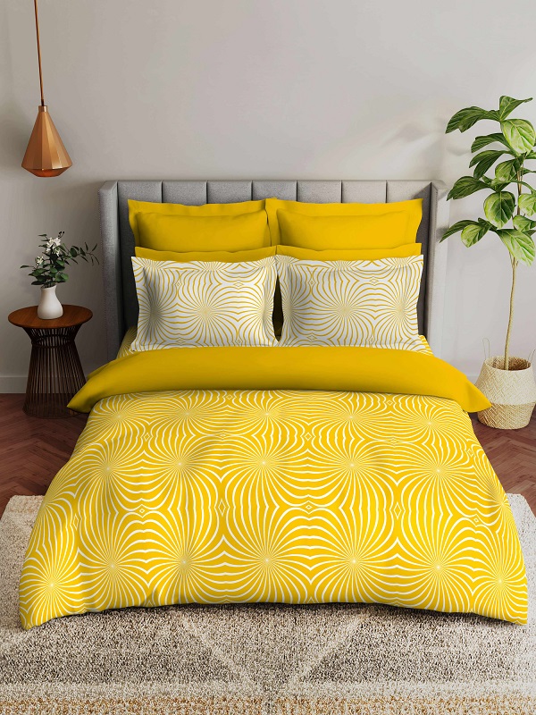 Dress up your bed with these fabulous bed linens in colorful tones for rainy days