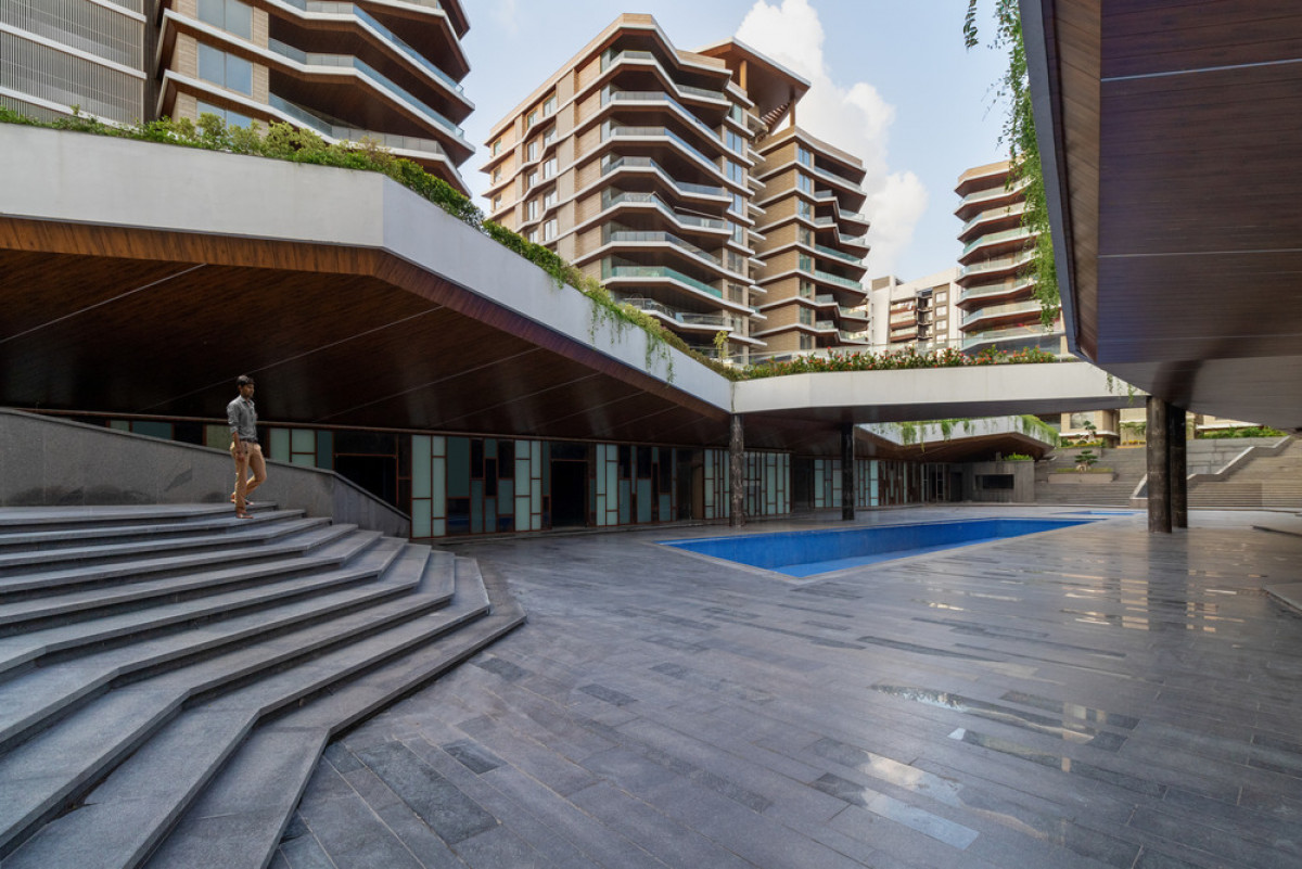 A view of the pool area