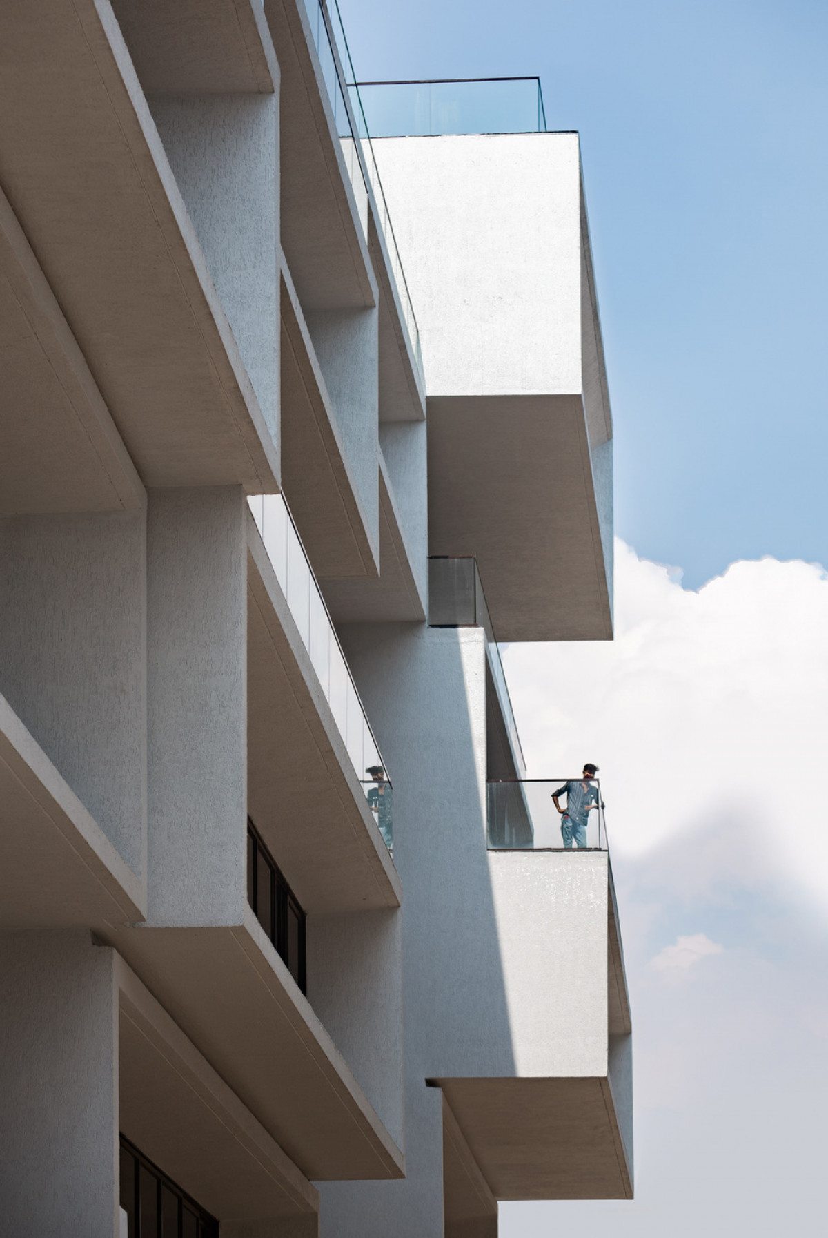 Large cantilevered volumes render the building sculptural Photo credit: BRS Sreenag, Sreenag Pictures