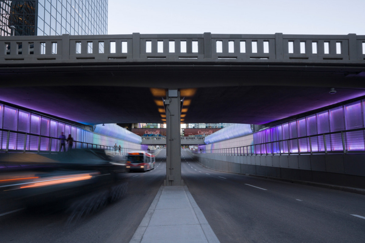 Entering 4th Street SW Underpass from Downtown, Photo credit: Bruce Edward Statham/yellowcamera