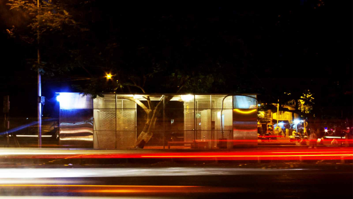 Lightbox by Architect Rohan Chavan: Exterior view of the project at night